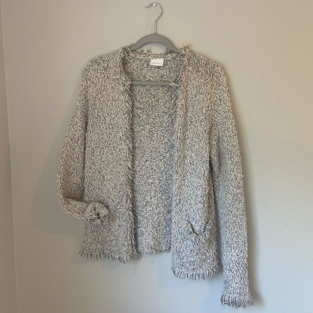 Anthropologie Textured Gray Cardigan